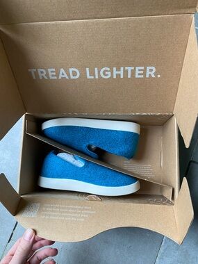 allbirds Kids Wool Slip-Ons in Bright Blue with White Sole